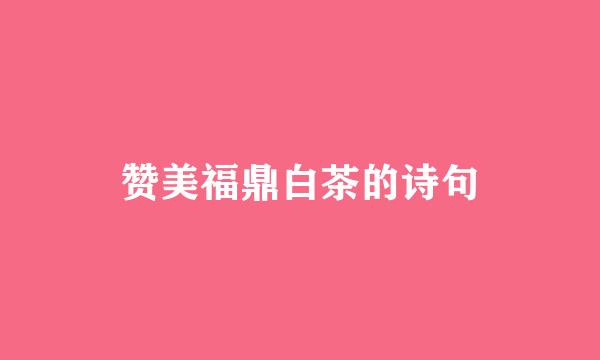 赞美福鼎白茶的诗句