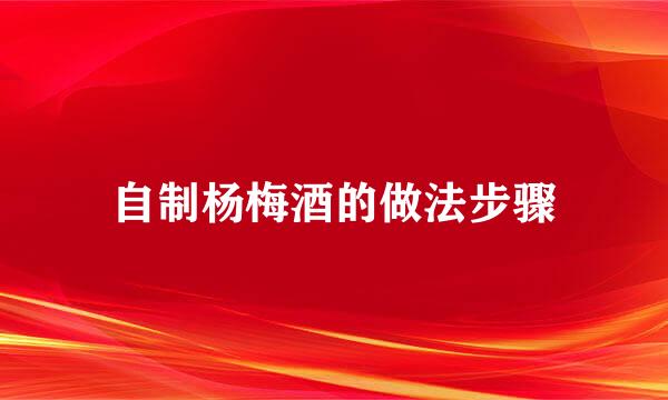 自制杨梅酒的做法步骤
