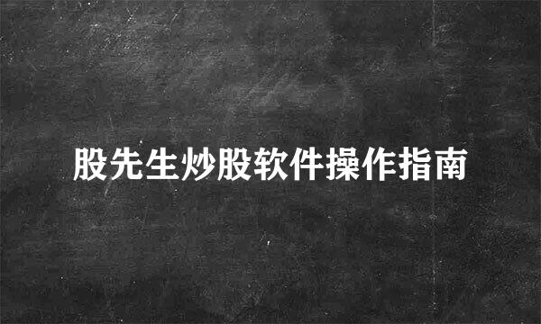 股先生炒股软件操作指南