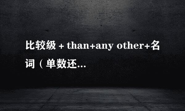 比较级＋than+any other+名词（单数还是复数？）