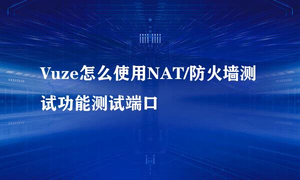 Vuze怎么使用NAT/防火墙测试功能测试端口
