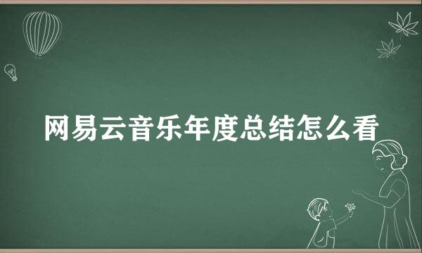 网易云音乐年度总结怎么看