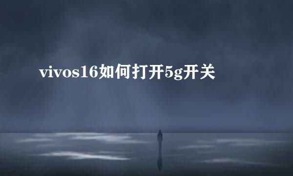 vivos16如何打开5g开关