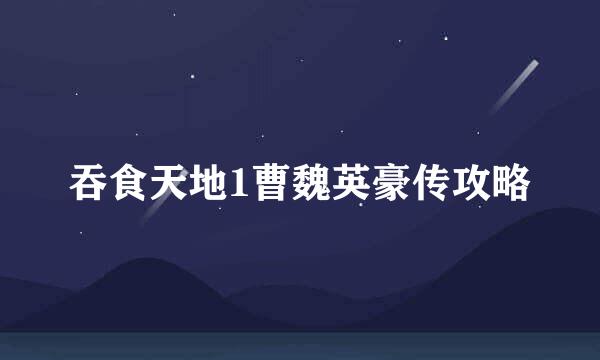 吞食天地1曹魏英豪传攻略