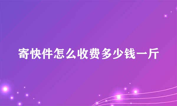寄快件怎么收费多少钱一斤