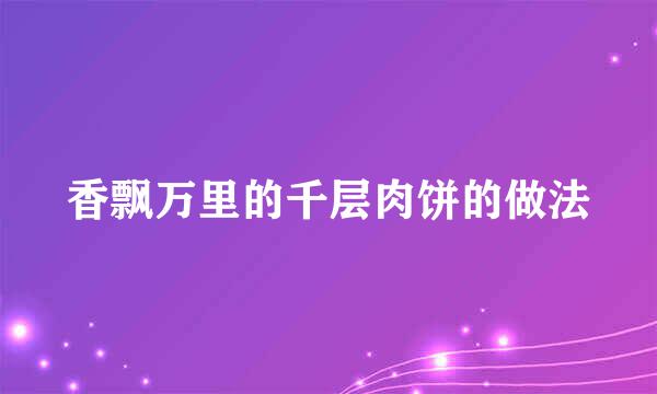 香飘万里的千层肉饼的做法