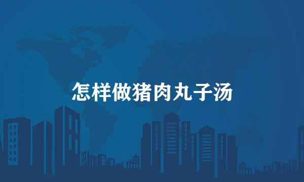 怎样做猪肉丸子汤