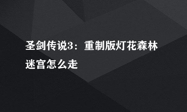 圣剑传说3：重制版灯花森林迷宫怎么走