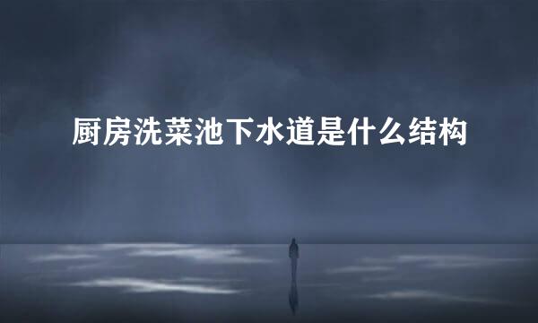 厨房洗菜池下水道是什么结构