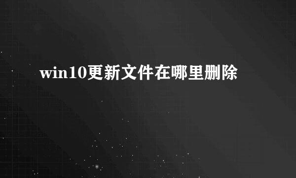 win10更新文件在哪里删除