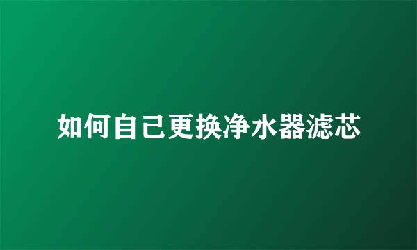 如何自己更换净水器滤芯
