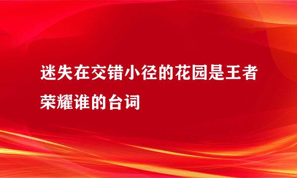 迷失在交错小径的花园是王者荣耀谁的台词