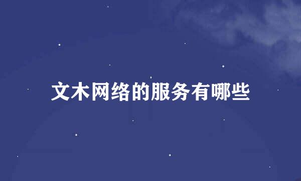 文木网络的服务有哪些
