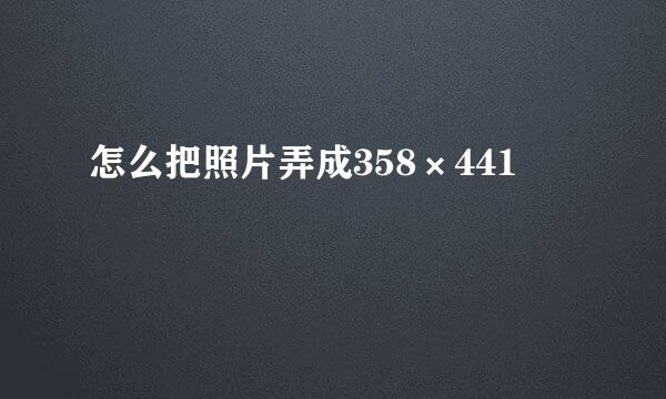 怎么把照片弄成358×441