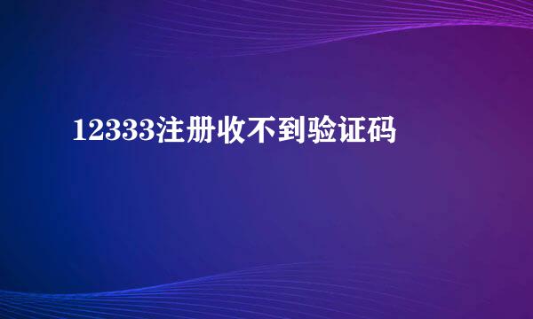 12333注册收不到验证码