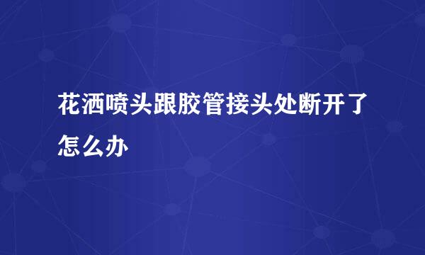 花洒喷头跟胶管接头处断开了怎么办