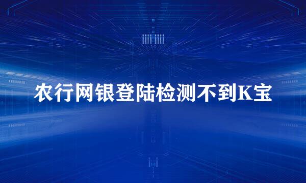 农行网银登陆检测不到K宝