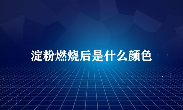 淀粉燃烧后是什么颜色