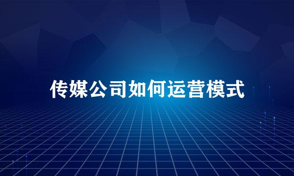 传媒公司如何运营模式
