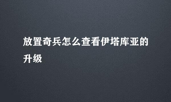 放置奇兵怎么查看伊塔库亚的升级