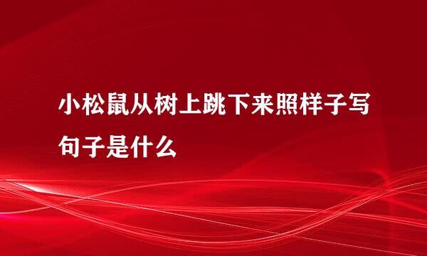 小松鼠从树上跳下来照样子写句子是什么