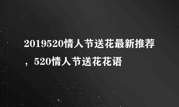 2019520情人节送花最新推荐，520情人节送花花语