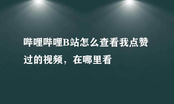 哔哩哔哩B站怎么查看我点赞过的视频，在哪里看