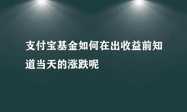 支付宝基金如何在出收益前知道当天的涨跌呢