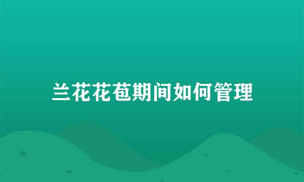 兰花花苞期间如何管理