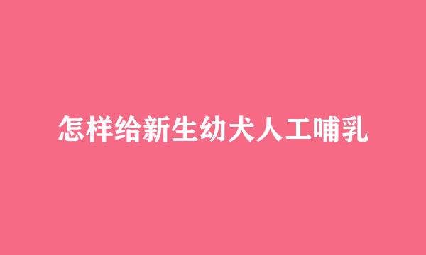 怎样给新生幼犬人工哺乳