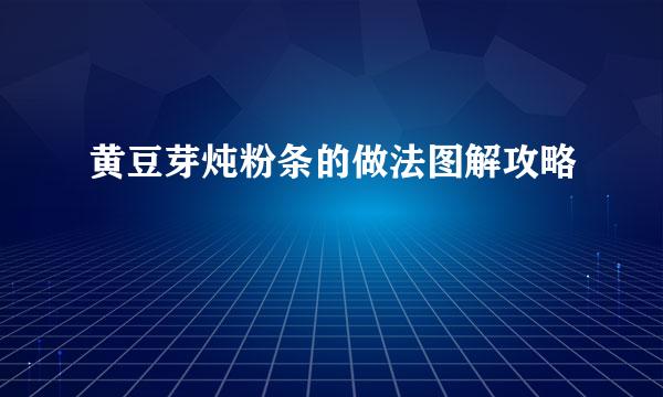 黄豆芽炖粉条的做法图解攻略
