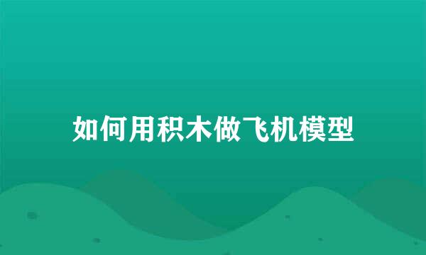 如何用积木做飞机模型