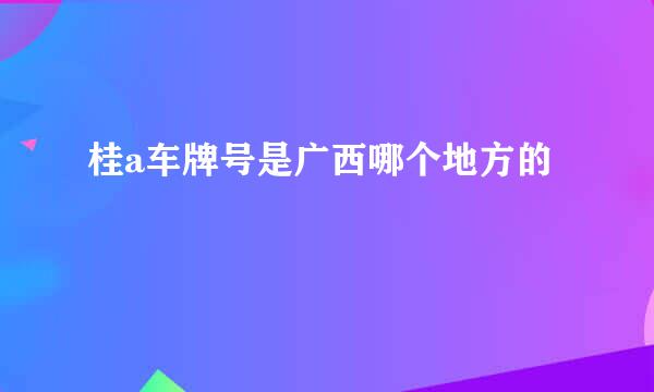 桂a车牌号是广西哪个地方的