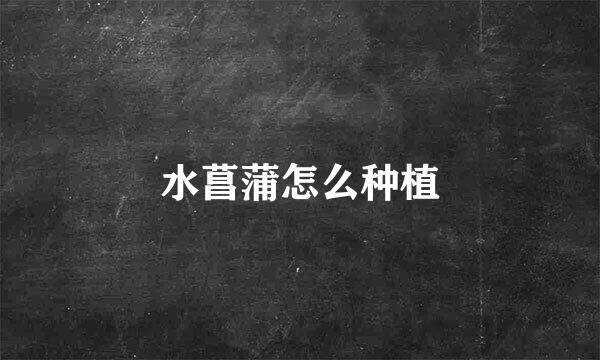 水菖蒲怎么种植