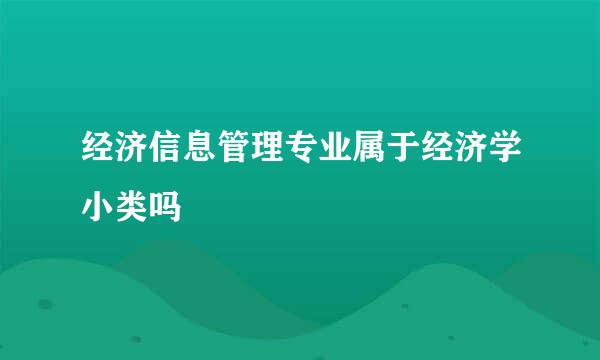 经济信息管理专业属于经济学小类吗