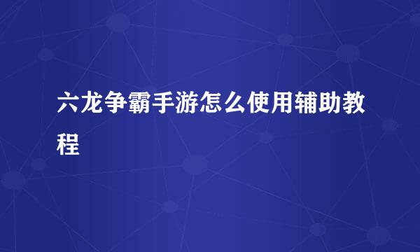 六龙争霸手游怎么使用辅助教程