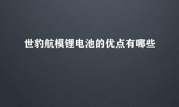 世豹航模锂电池的优点有哪些