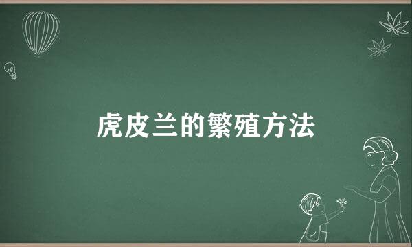 虎皮兰的繁殖方法