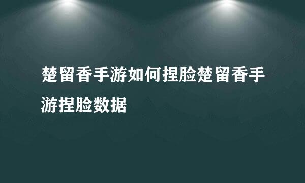楚留香手游如何捏脸楚留香手游捏脸数据