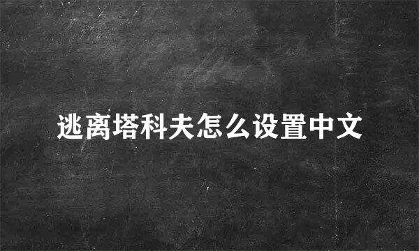 逃离塔科夫怎么设置中文