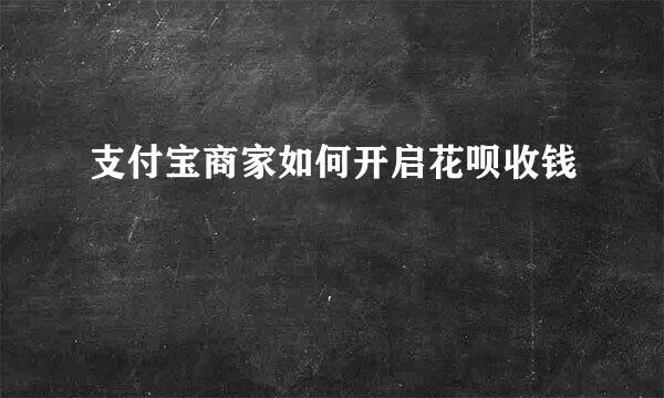 支付宝商家如何开启花呗收钱