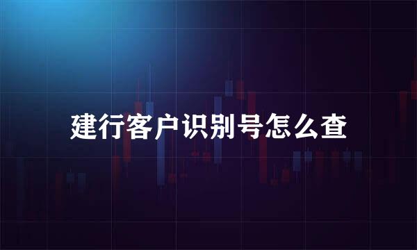 建行客户识别号怎么查