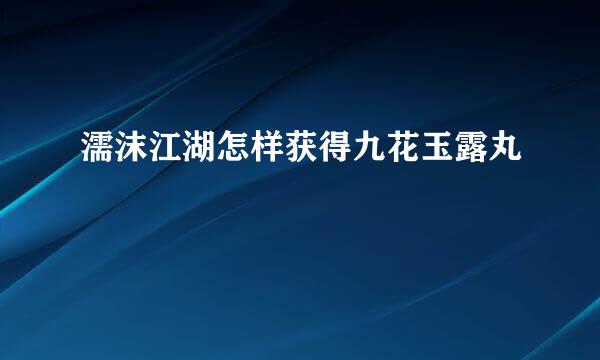 濡沫江湖怎样获得九花玉露丸