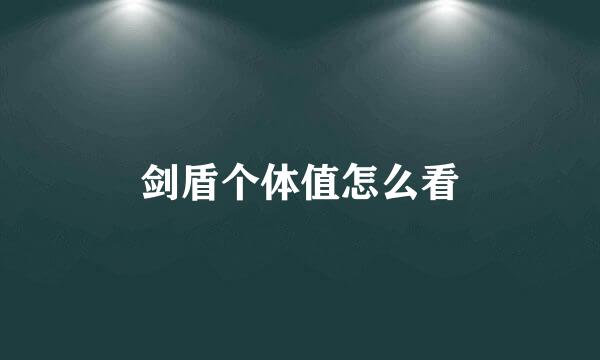 剑盾个体值怎么看