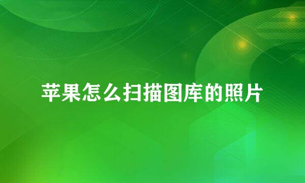 苹果怎么扫描图库的照片
