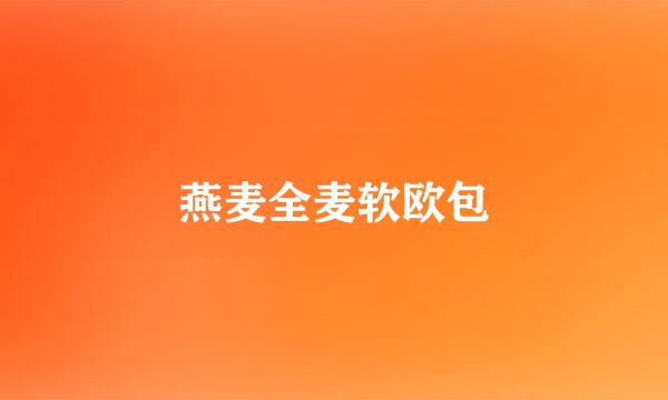 燕麦全麦软欧包