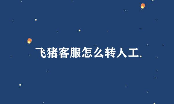 飞猪客服怎么转人工