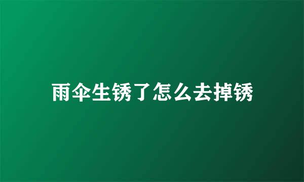 雨伞生锈了怎么去掉锈