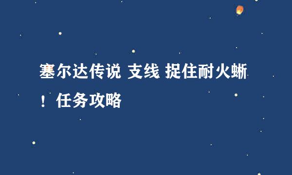 塞尔达传说 支线 捉住耐火蜥！任务攻略