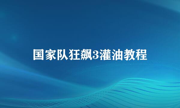 国家队狂飙3灌油教程